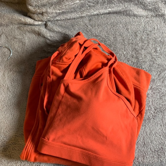 2pc banana republic zip up hoodie and sports bra tank brick red orangey color XL - Picture 16 of 16